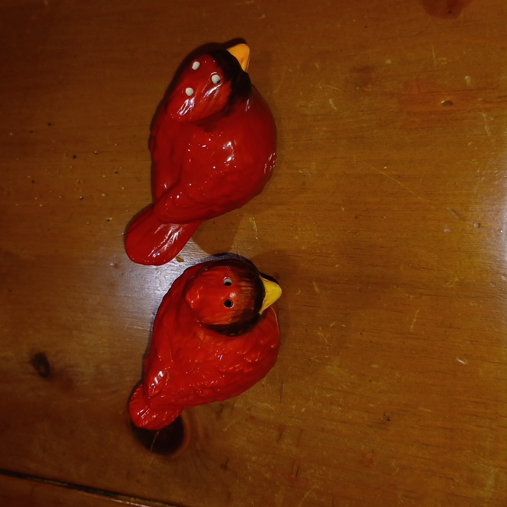 Red bird salt and pepper shakers